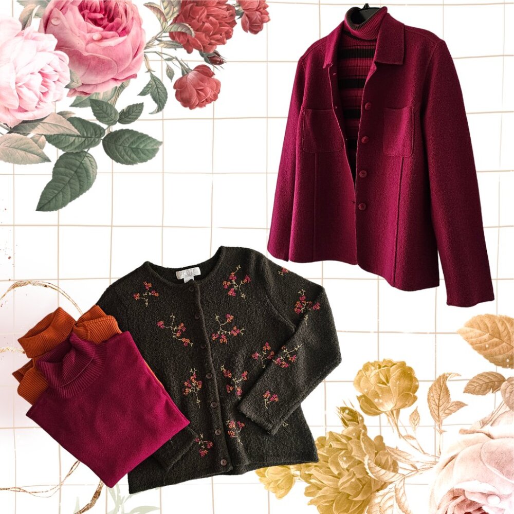 Petite Sophisticate 100% Boiled Wool Jacket | Like New | SP | Raspberry Pink - Picture 12 of 15